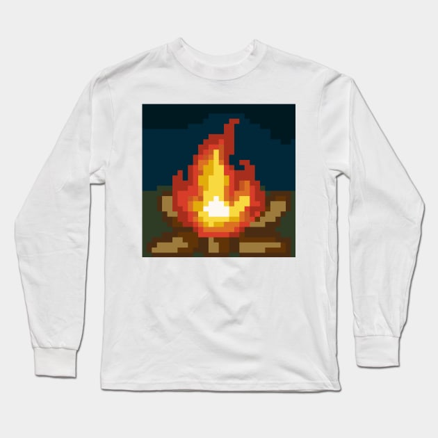 Bonfire in the woods Long Sleeve T-Shirt by Uwaki